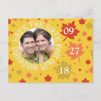 Carte Postale Faire-part Mariages d'automne Enregistrer Les Dates Couleurs