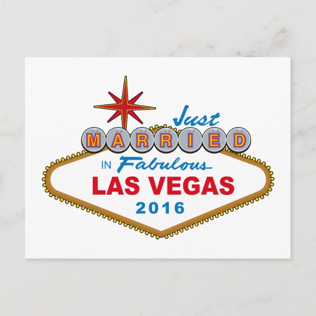 Carte Postale Faire-part Marié Dans Fabulous Las Vegas 2016 (Signe) (Devant)
