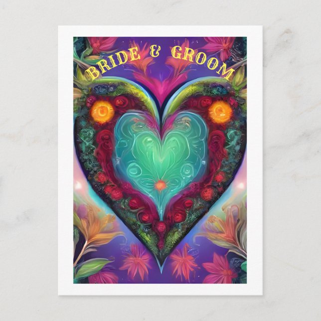 CARTE POSTALE FAIRE-PART  MARIE ET MARIÉ   (Devant)