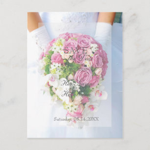 Carte Postale Faire-part Mariée Bouquet de Fleurs Blanches Mariage Enregist