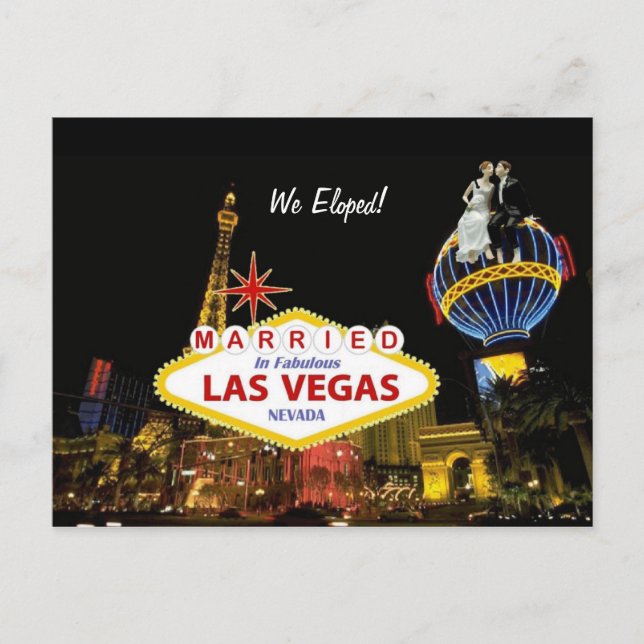 Carte Postale Faire-part Mariés à la fabuleuse Las Vegas Nous nous sommes e (Devant)