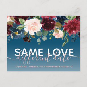 Carte Postale Faire-part Marine Floral Autre Date Typographie Mariage Photo