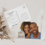 Carte Postale Faire-part Marine Photo Wedding Enregistrer le calendrier des<br><div class="desc">Ce mariage photo marine,  sauf la date calendrier carte postale faire-part est parfait pour un mariage rustique. Le design présente une police élégante en marron</div>