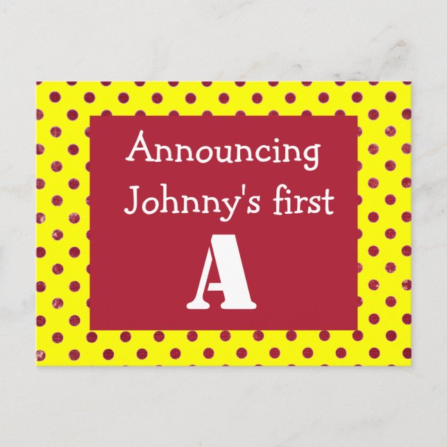 Carte Postale Faire-part Maternelle ... premier jour (Devant)