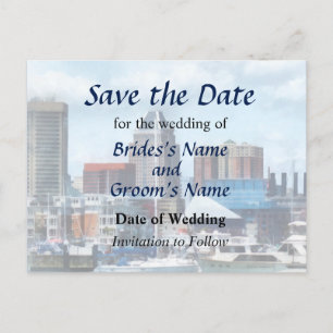 Carte Postale Faire-part MD - Baltimore Skyline et Harbour