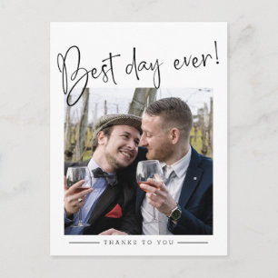 Carte Postale Faire-part Meilleur jour de tous ! Mariage Merci