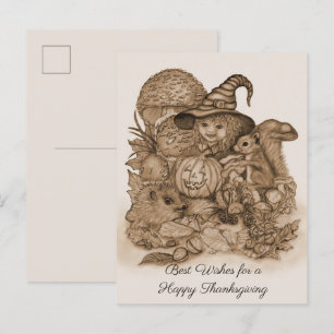 Carte Postale Faire-part Meilleurs voeux pour un Bon thanksgiving