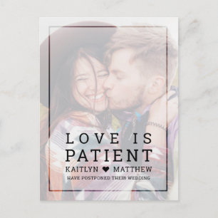 Carte Postale Faire-part Même amour Différente Date Faded Photo Typographie