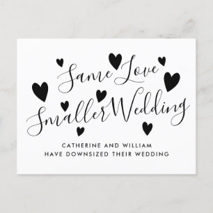 Carte Postale Faire-part Même Amour Petit Mariage Micro Mariage Réduction C