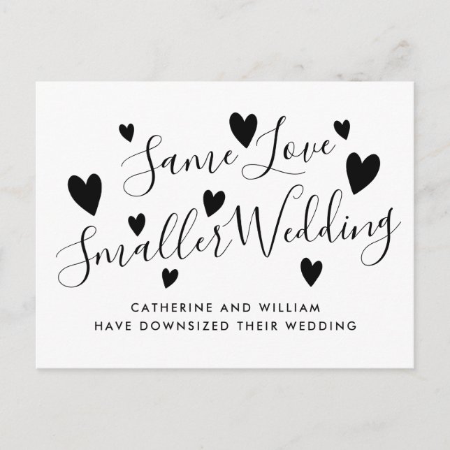 Carte Postale Faire-part Même Amour Petit Mariage Micro Mariage Réduction C (Devant)