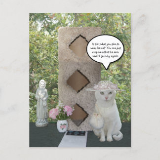 Carte Postale Faire-part Mème de chat féminin drôle