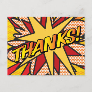 Carte Postale Faire-part MERCI Amusant Moderne Bulle de Texte Personnalisée