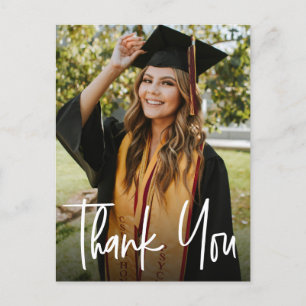 Carte Postale Faire-part Merci de graduation photo verticale moderne person