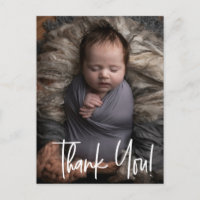 Merci moderne Script bébé garçon photo naissance