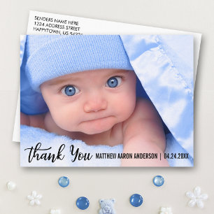 Carte Postale Faire-part Merci Nouveau Bébé Moderne