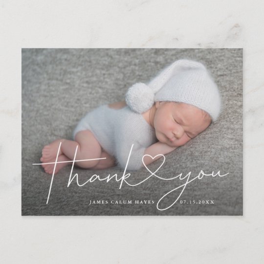 Carte Postale Faire Part Merci Photo De Bebe Generation Du Coeur Zazzle Fr