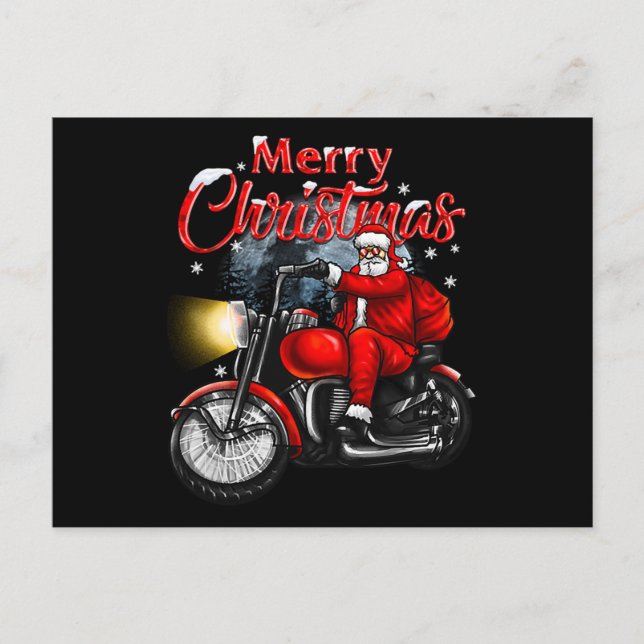 Carte Postale Faire-part Merry Christmas Biker Santa (Devant)