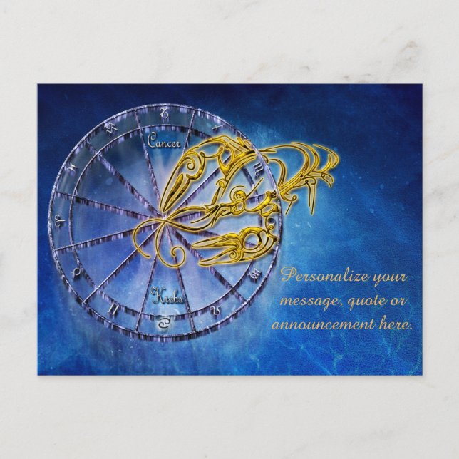 Carte Postale Faire-part Message personnalisé d'horoscope Cancer Astrologie (Devant)
