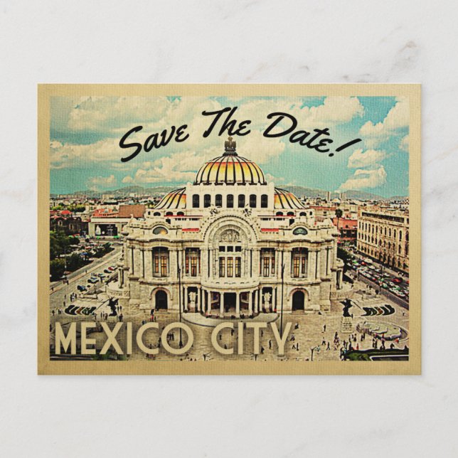 Carte Postale Faire-part Mexico Enregistrer La Date Palacio de Bellas Artes (Devant)
