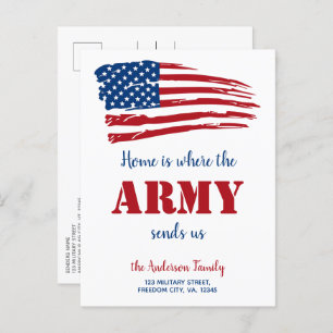 Carte Postale Faire-part Militaire Déplacer PCS Nous avons Déplacé le drape