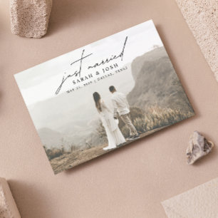 Carte Postale Faire-part Minimaliste moderne, juste marié Mariage photo