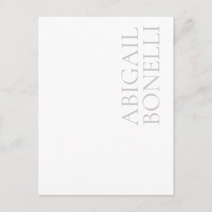 Carte Postale Faire-part Minimaliste professionnel moderne gras gris blanc