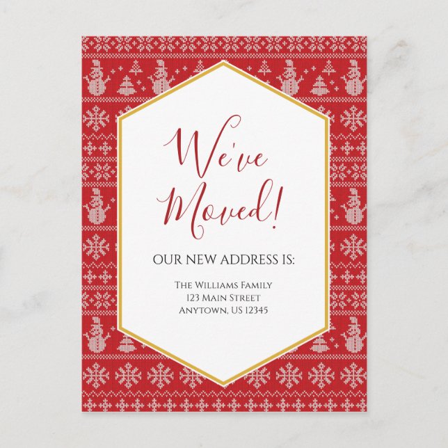 Carte postale Faire-part mobile de Noël rouge (Devant)