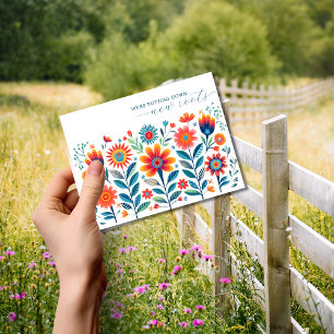 Carte Postale Faire-part mobile Fleur sauvage d'art populaire