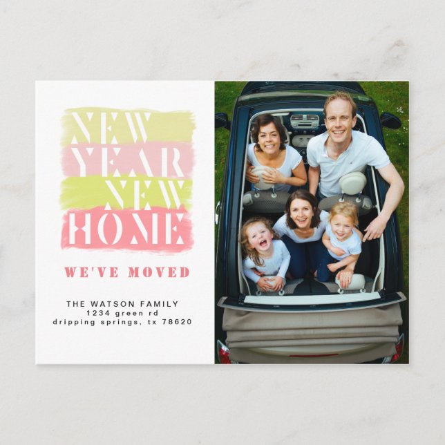 Carte postale Faire-part mobile moderne coloré (Devant)