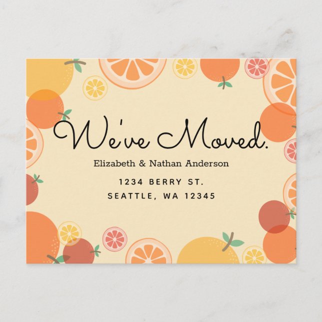 Carte postale Faire-part mobile Oranges d'été (Devant)