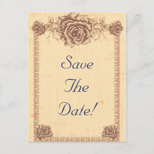 Carte Postale Faire-part Moccasin Rose Vintage Économisez la Date