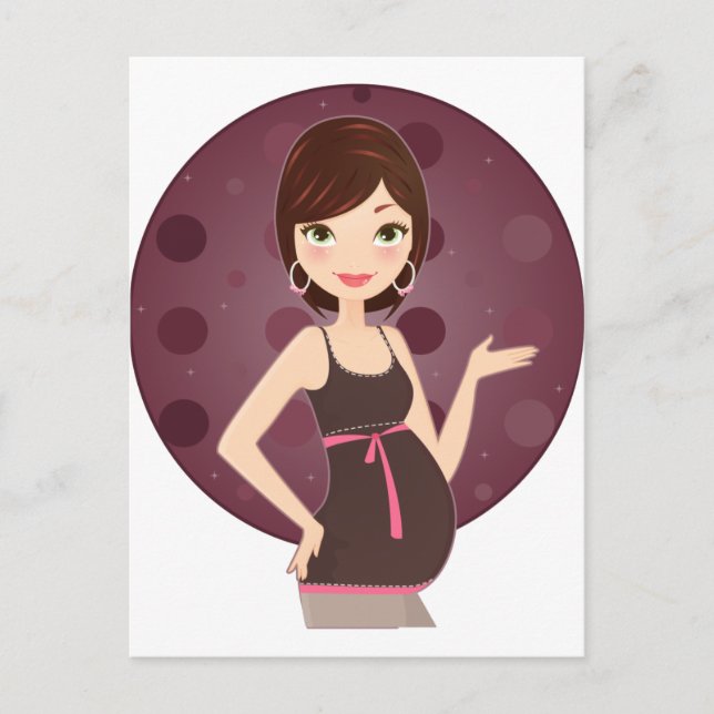 Carte Postale Faire-part mode enceinte (Devant)