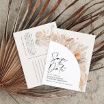 Carte Postale Faire-part Modern botanical elegant pampas grass<br><div class="desc">Modern barn farmhouse rustic botanical bohemian natural terracotta pampas grass stylish wedding save the invitation.</div>