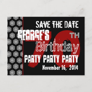 Carte Postale Faire-part Modern Save the Date 70th Birthday Party R201
