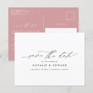 Carte Postale Faire-part Moderne calligraphie élégante typographie mariage