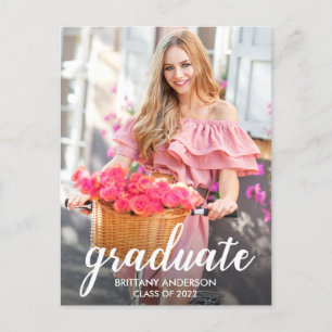 Carte Postale Faire-part moderne de graduation en calligraphie