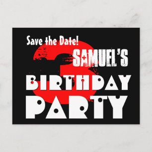 Carte Postale Faire-part Moderne Enregistrer la Date 3e fête d'anniversaire