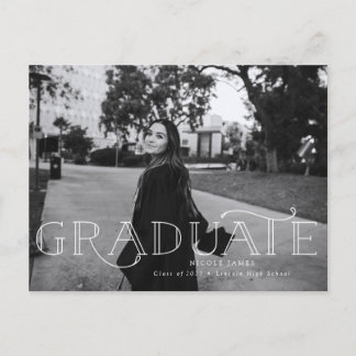 Carte Postale Faire-part moderne Gras Graduation