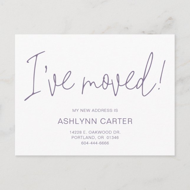 Carte Postale Faire-part Moderne J'ai déménagé dans une nouvelle maison Vio (Devant)