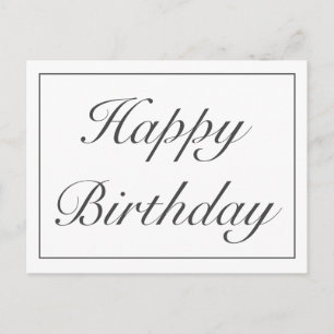 Carte Postale Faire-part Moderne minimaliste blanc heureux voeux d'annivers