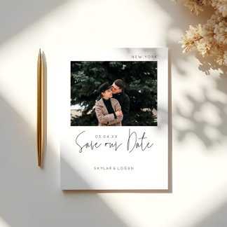 Carte Postale Faire-part Moderne Minimaliste Typographique Photo Sauvegarde