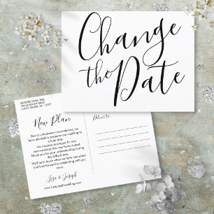 Carte Postale Faire-part Moderne Modifier l'événement Date reportée