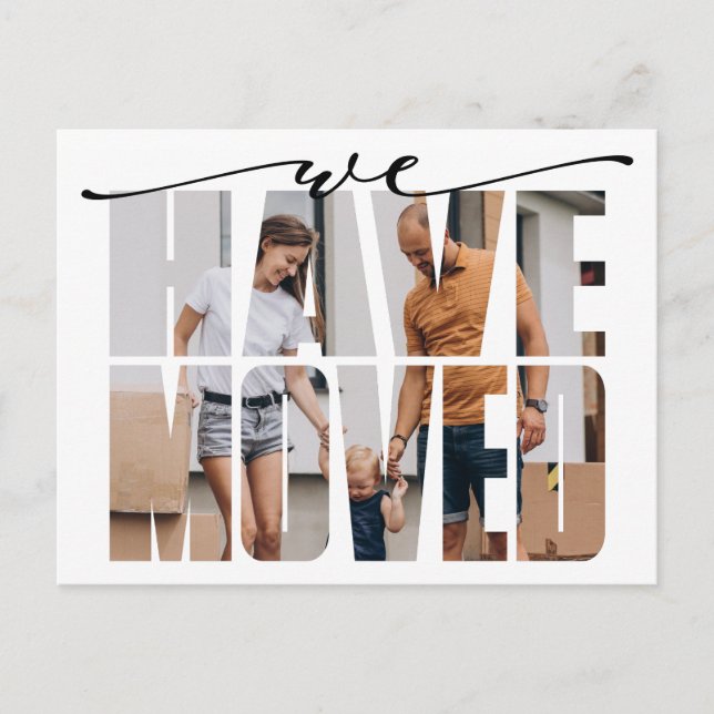 Carte Postale Faire-part Moderne Nous Avons Déménagé Moderne Photo Déménage (Devant)