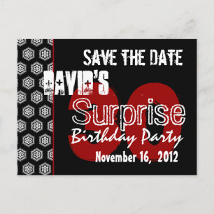 Carte Postale Faire-part Moderne Save the Date Surprise 30ème Soirée V335