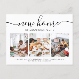 Carte Postale Faire-part Moderne Script Calligraphie 3 Photo Nouveau Home M