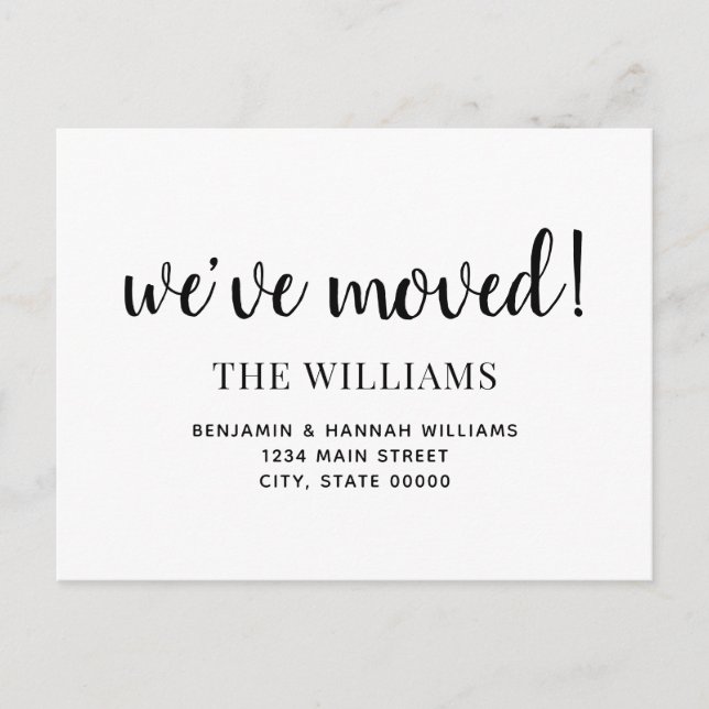 Carte Postale Faire-part Moderne Simple Nous avons déménagé dans une nouvel (Devant)