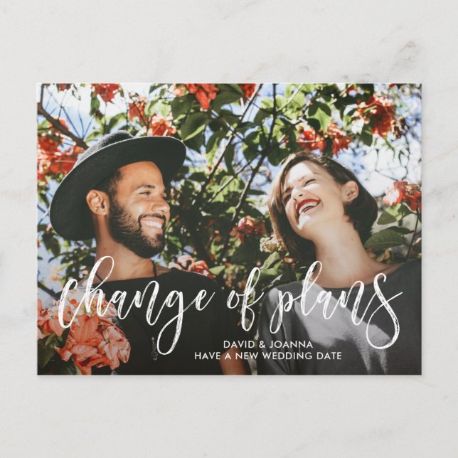 Carte Postale Faire-part Modification du script de brosse des plans Mariage (Devant)