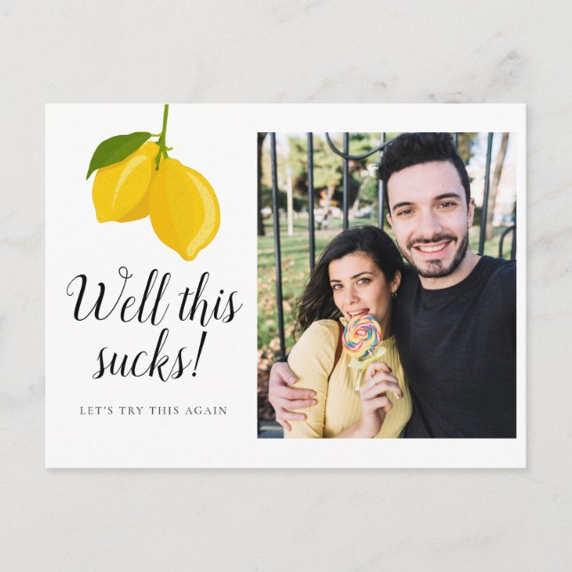 Carte Postale Faire-part Modifier la date de report Photo Enregistrer la da (Devant)