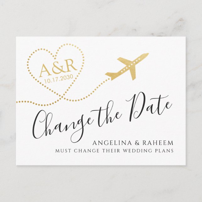 Carte Postale Faire-part Modifier la date de voyage Destination Wedding (Devant)
