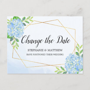 Carte Postale Faire-part Modifier La Date Geometry Hydrangea Mariage